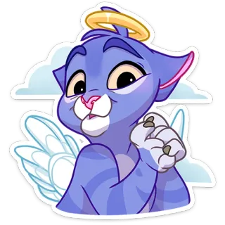 😇 gatto, angelo, carino, aureola, ali, adesivo telegram sticker