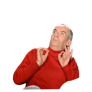 😌 мужчина, красная водолазка, жест рукой, итальянец whatsapp sticker