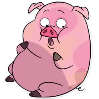 😱 Waddles Gravity Falls desenho animado, porco, fofo, animal, Waddles, Gravity Falls whatsapp sticker