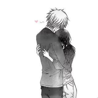 ❤ câlin, amour, couple, affection, romance, style anime telegram sticker