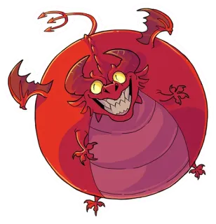😈 Drache, rot, Teufel, Cartoon, Monster, Fantasy, süß telegram sticker
