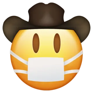 🤠 Emoji, Koboi, Masker, Wajah, Topi, Kuning whatsapp sticker
