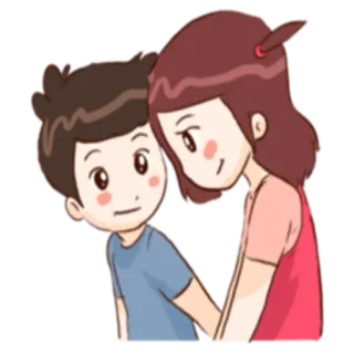 💏 couple, amour, relation, dessin animé, mignon, affection telegram sticker