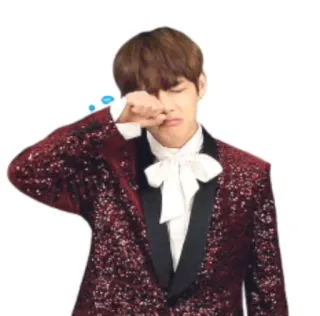 😭 V crying, sad, emotional, kpop, singer, v, bts, man telegram sticker