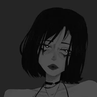 🖤 donna, gotico, ritratto, emo, arte, arte digitale, estetica dark whatsapp sticker