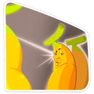 🍌 banan, owoc, jedzenie, kreskówka, śmieszne, wyraz whatsapp sticker