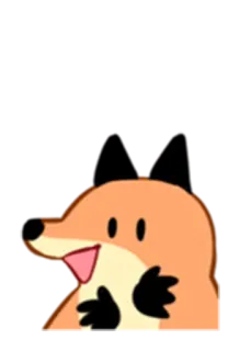 🤗 狐狸, 卡通, 动物, 可爱, 橙色, 黑色, 快乐 telegram sticker