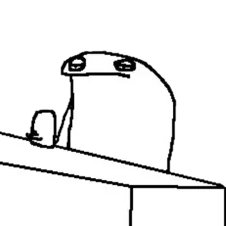 😠 blob, cartoon, meme, white, sitting, line drawing telegram sticker