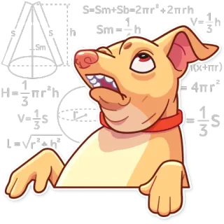 🤔 Hund, Mathe, Formel, Gleichungen, Geometrie, Cartoon whatsapp sticker