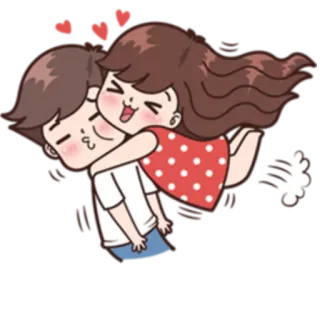 🤗 만화, 커플, 사랑, 로맨스, 포옹, 애정 whatsapp sticker