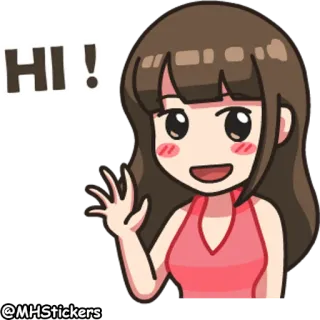 🙋‍♂️ HI! hello, greeting, hi, wave, cartoon, girl telegram sticker