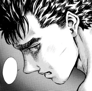 ⚔ Guts Berserk Manga, Anime, Personaje, Cara, Agallas telegram sticker