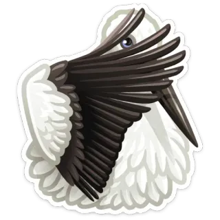 ☺ bird, animal, white, sticker, wildlife, nature telegram sticker