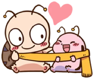 ❤️ Cartoon, Figuren, Süß, Liebe, Herz, Schal telegram sticker
