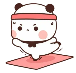 🐻 Panda, Cartoon, Yoga, Sport, Süß, Sticker telegram sticker