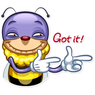 😏 Got it! ผึ้ง, แมลง, การ์ตูน, เข้าใจแล้ว, ตกลง, เห็นด้วย, ยืนยัน telegram sticker