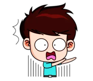 😳 Cartone animato, Illustrazione, Scioccato, Sorpreso, Personaggio, Gesto telegram sticker