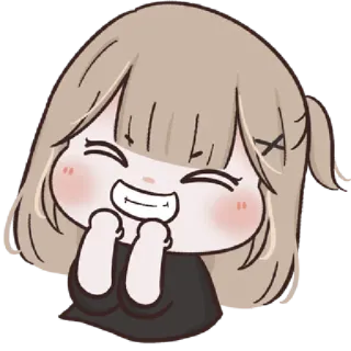 🥺 anime, słodkie, dziewczyna, kawaii, chibi, szczęśliwy, uśmiechnięty telegram sticker