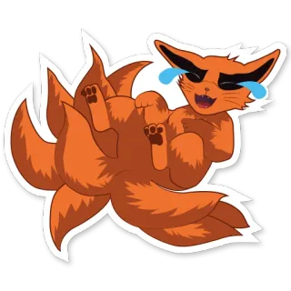 😂 Kurama Naruto kurama, fox, naruto, anime, manga, nine tails, cartoon telegram sticker