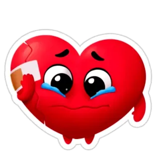 🤕 心, 破碎, 悲伤, 哭泣, 表情符号, 绷带 telegram sticker