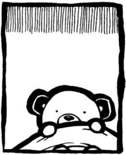 😴 oso, animal, asomar, lindo, ilustración telegram sticker