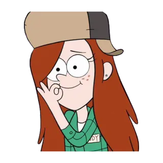 🤐 Wendy Corduroy Gravity Falls Wendy Corduroy, Gravity Falls, cartoon, character, animated, friendly, girl telegram sticker