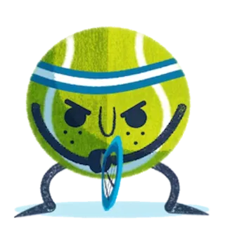 😡 Tenis, Bola, Olahraga, Kartun, Marah telegram sticker