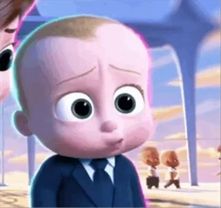 😳 Boss Baby The Boss Baby em bé, áo vest, phim hoạt hình, nhân vật phim, Dreamworks whatsapp sticker