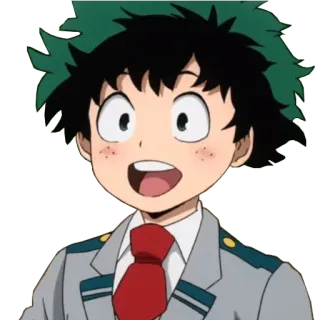 😃 Izuku Midoriya My Hero Academia Anime, Schuluniform, lächelnd, Held, Manga telegram sticker