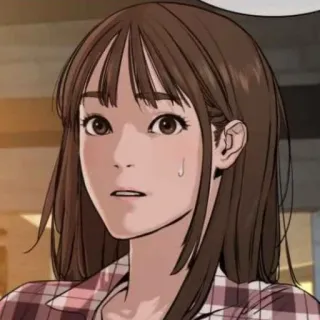 🌸 vrouw, meisje, manga, anime, personage, bruin haar telegram sticker