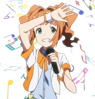😁 Anime, Ragazza, Idol, Musica, Cantante, Microfono, Carina telegram sticker