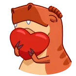 ❤️ dinosaur, t-rex, heart, love, cute, cartoon, affection telegram sticker