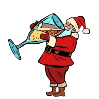 🫥 Santa Claus Santa, Christmas, drinking, holiday, celebration, party telegram sticker