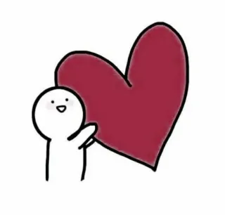 🍥 hart, liefde, cartoon, schattig, simpel, personage, streepmannetje whatsapp sticker