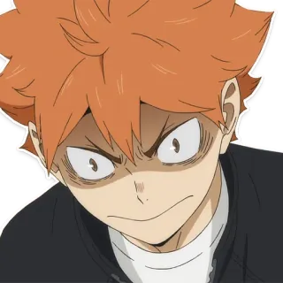 😨 Hinata Shoyo Haikyuu!! Аниме, Haikyuu, Хината, Шоё, Злой, Волейбол, Спорт telegram sticker