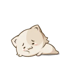😢 smutny, kot, zwierzę, słodki, kreskówka, przygnębiony, samotny telegram sticker