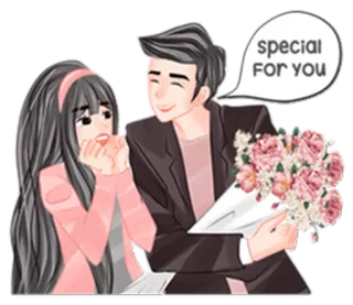 💐 special FOR YOU pareja, flores, romance, amor, regalo telegram sticker