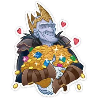 🤑 rey, tesoro, corona, oro, emoticono, fantasía telegram sticker