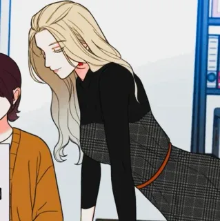 🥂 женщина, блондинка, офис, платье, мультфильм telegram sticker