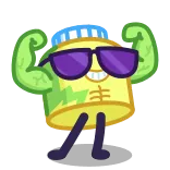 💪 muscle, sunglasses, character, cartoon telegram sticker