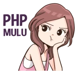 😠 PHP MULU Frau, Schmollmund, Aufkleber, Cartoon, PHP telegram sticker