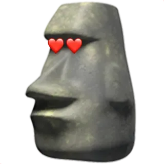 🗿 Emoji, Moai, Stein, Gesicht, Herzaugen telegram sticker