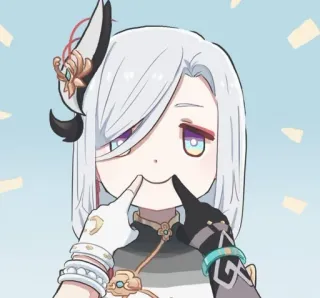 😀 Shenhe Genshin Impact 动漫, 游戏, 申鹤, 原神, 电子游戏 telegram sticker