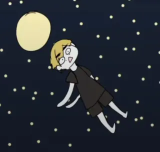 😭 Anime, Charakter, Cartoon, Nacht, Himmel, Sterne telegram sticker