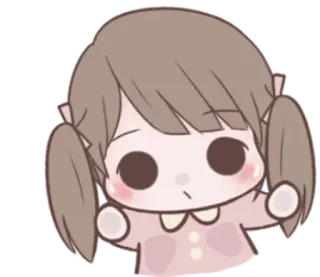 🌙 cartoon, meisje, schattig, sticker, staartjes, kawaii whatsapp sticker