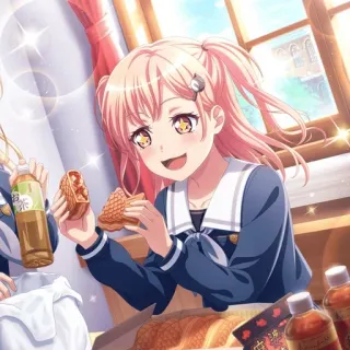 🥮 Anime meisje, Eten, Leuk, Schooluniform, Snack, Japanse snoepjes telegram sticker