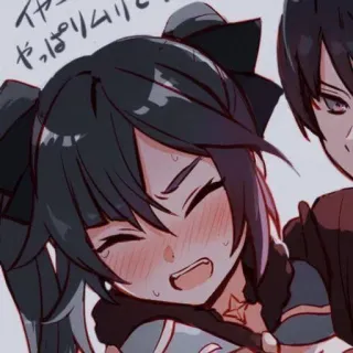 😒 イヤっぱりムリむリです アニメ, 漫画, 女の子, 日本語, 汗 telegram sticker