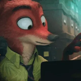 🦊 Nick Wilde Zootopia Nick Wilde, Zoomania, Fuchs, Cartoon, Animation, Disney telegram sticker