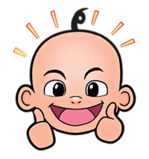 👍 bébé, souriant, dessin animé, mignon, joyeux telegram sticker