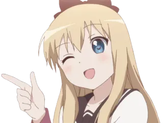 👈 Anime, Charakter, Cartoon, Mädchen, Süß, Zwinkern, Zeigen telegram sticker